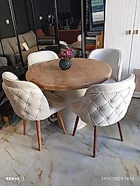 Kütük Kestane masa çift papel sandalye