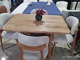 Doğal kestane kütük masa bohem polo sandalye