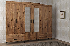 6 kapılı elbise dolabı